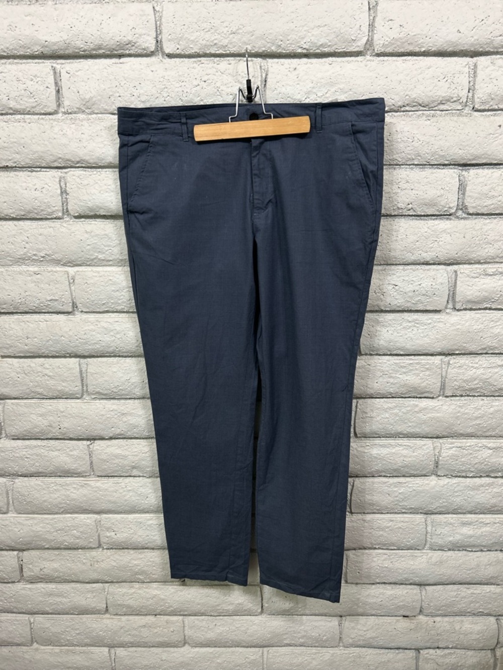 Ben Sherman The Original Slim Fit Stretch Blue Plaid Dress Pants 38W